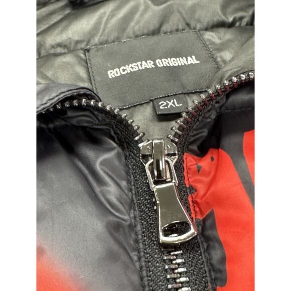 Rockstar Original Men's Izzy Graphic Full Zip 2XL Puffer Jacket Streetwear Punk - Picture 7 of 16